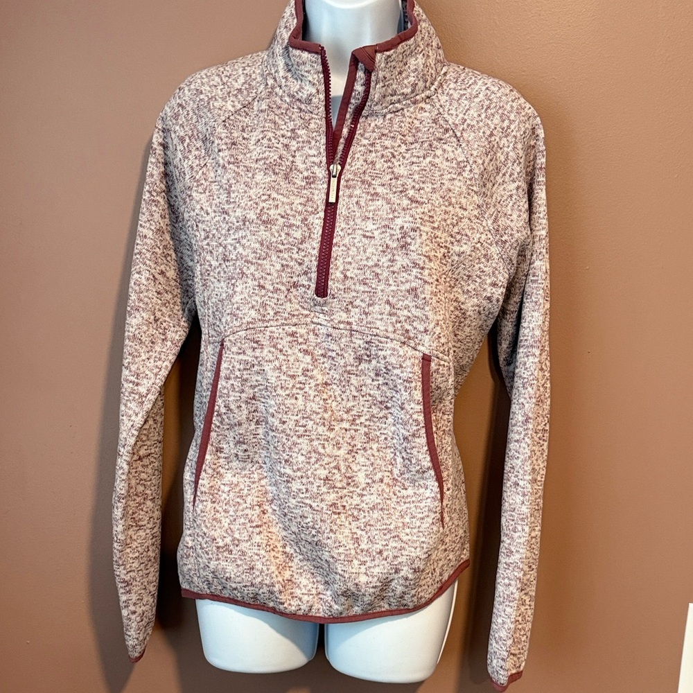 Women's Heather mauve quarter-Zip Sweater
